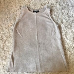 Sleeveless shimmery gold sweater